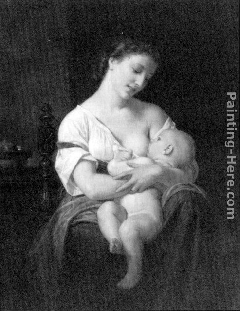 Mother and Child painting - Hughes Merle Mother and Child art painting